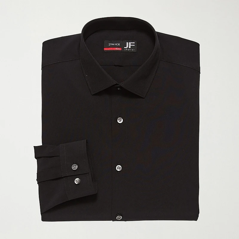 J. Ferrar 360 Stretch Slim Performance Mens Fit Fabric Long Sleeve Dress Shirt