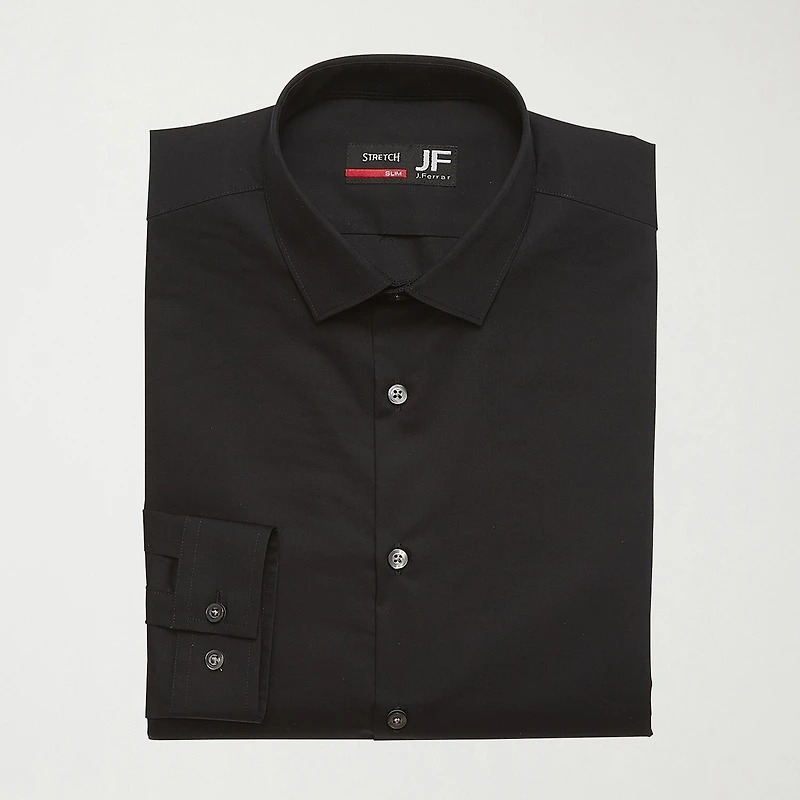 J. Ferrar Ultra Comfort Slim Mens Fit Stretch Fabric Wrinkle Free Long Sleeve Dress Shirt