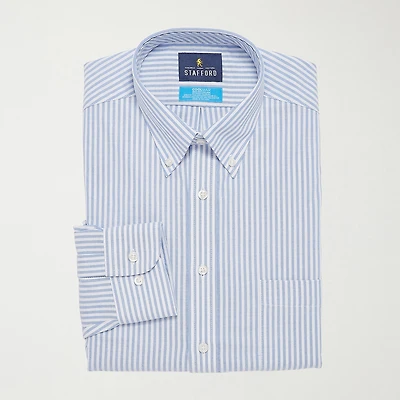 Stafford Coolmax All Season Ecomade Mens Classic Fit STRETCH FABRIC Wrinkle Free Long Sleeve Dress Shirt