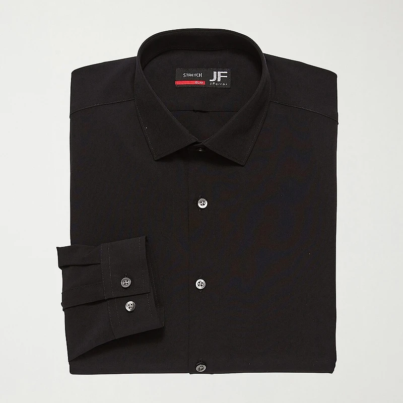 J. Ferrar 360 Stretch Performance Mens Regular Fit Fabric Long Sleeve Dress Shirt