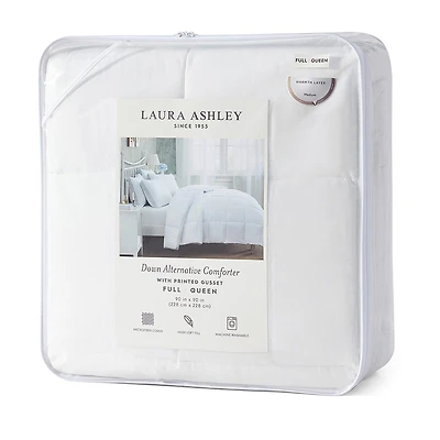 Laura Ashley All Seasons Down Alternative Comforter With Printed Gusset