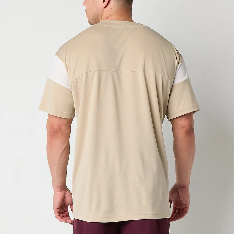 Xersion Mesh Mens V Neck Short Sleeve Quick Dry Active Big and Tall T-Shirt