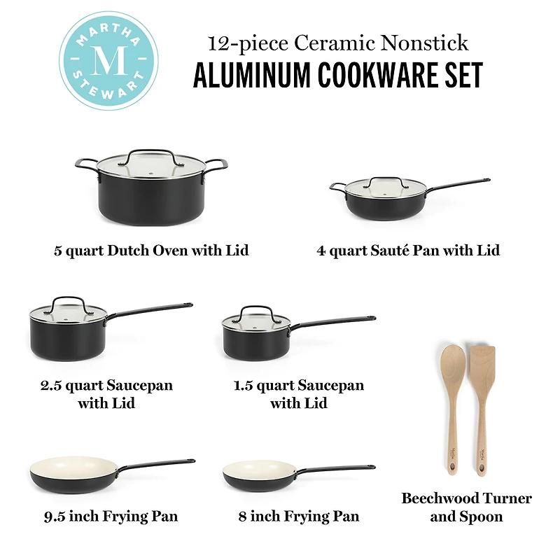 Martha Stewart Emmeline 12-pc. Cookware Set