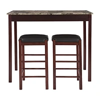 Linon Faux Stone Paper Wrapped Top 3-pc. Pub Set