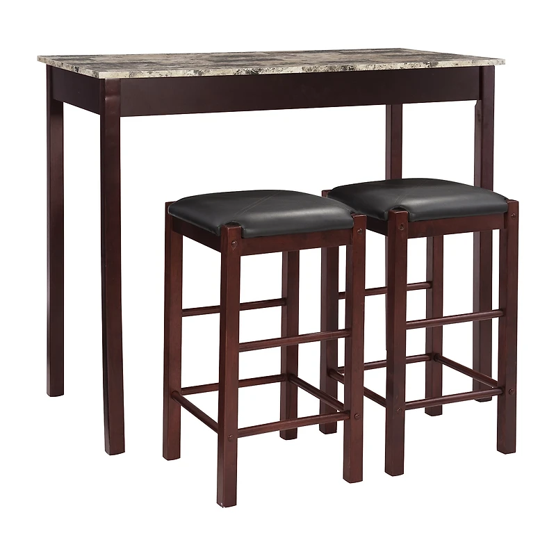 Linon Faux Stone Paper Wrapped Top 3-pc. Pub Set