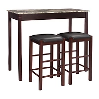 Linon Faux Stone Paper Wrapped Top 3-pc. Pub Set