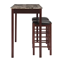 Linon Faux Stone Paper Wrapped Top 3-pc. Pub Set