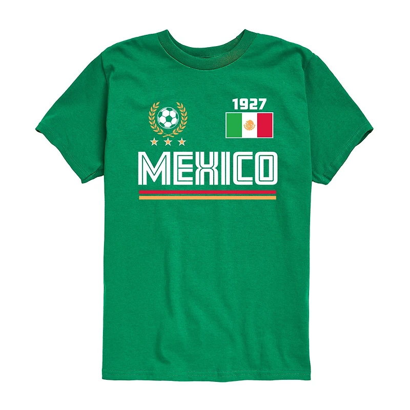 Mexico Soccer Little & Big Kid Boys Crew Neck Short Sleeve Regular Fit Graphic T-Shirt