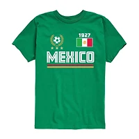 Mexico Soccer Little & Big Kid Boys Crew Neck Short Sleeve Regular Fit Graphic T-Shirt