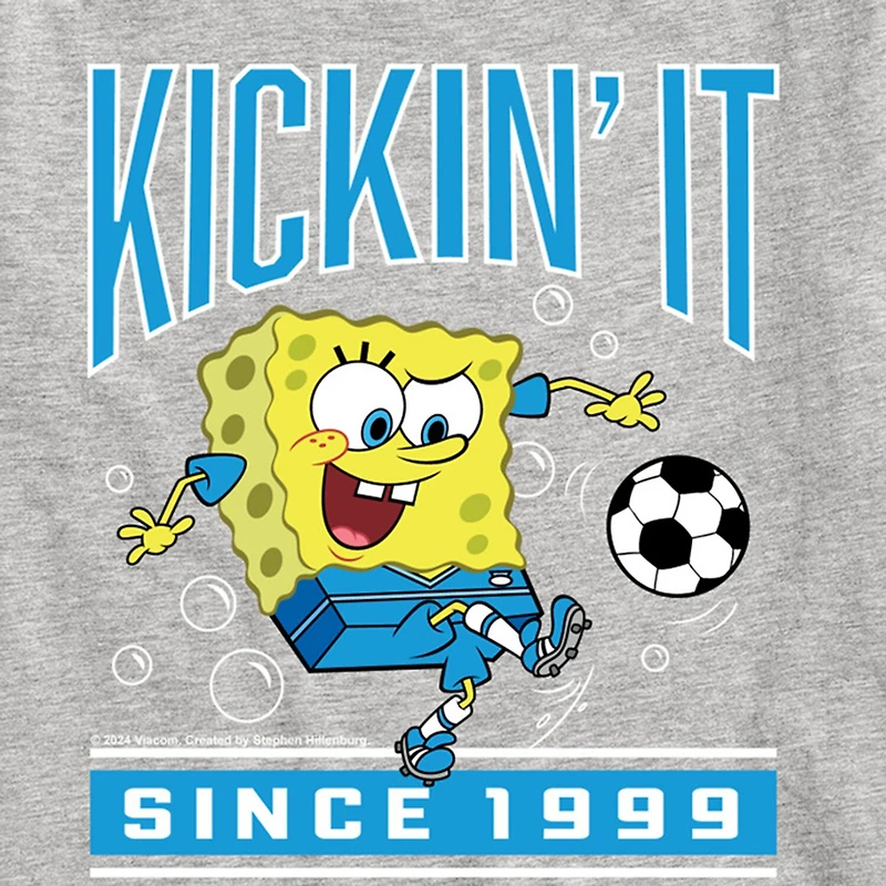 Kickin It Since 1999 Little & Big Kid Boys Crew Neck Short Sleeve Regular Fit Spongebob Graphic T-Shirt