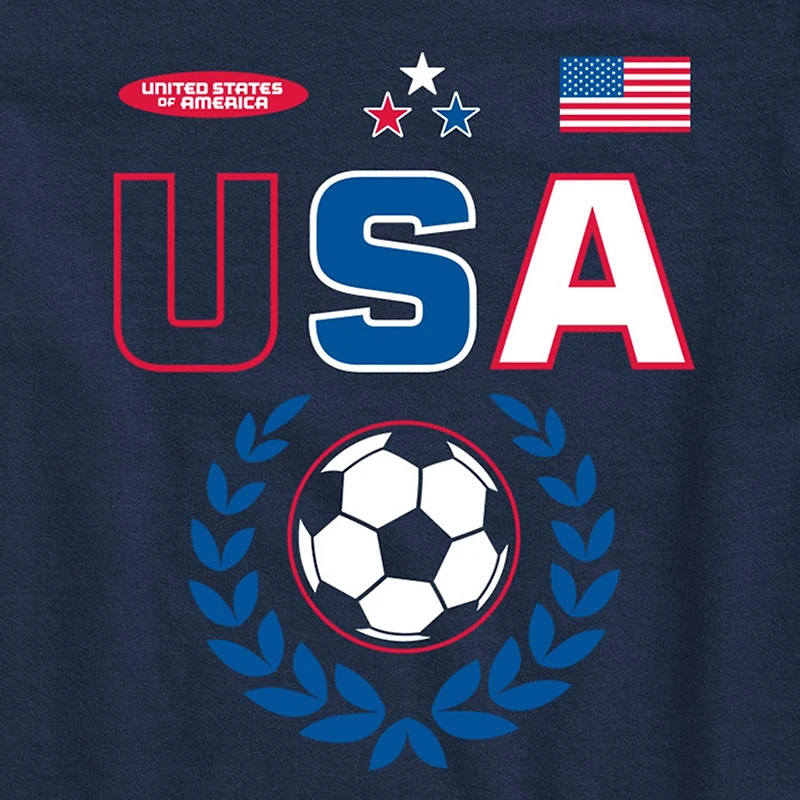 Usa Soccer Little & Big Kid Boys Crew Neck Short Sleeve Regular Fit Graphic T-Shirt