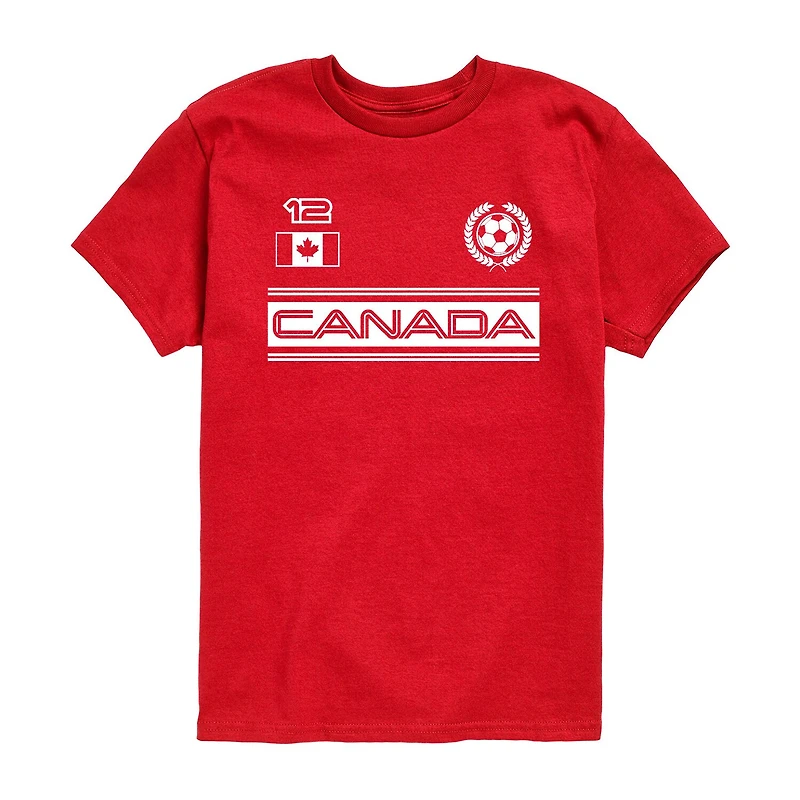 Canada Soccer Little & Big Kid Boys Crew Neck Short Sleeve Regular Fit Graphic T-Shirt