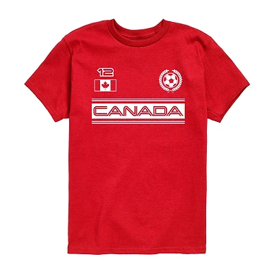 Canada Soccer Little & Big Kid Boys Crew Neck Short Sleeve Regular Fit Graphic T-Shirt