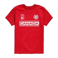 Canada Soccer Little & Big Kid Boys Crew Neck Short Sleeve Regular Fit Graphic T-Shirt
