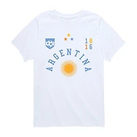Argentina Soccer Little & Big Kid Boys Crew Neck Short Sleeve Regular Fit Graphic T-Shirt