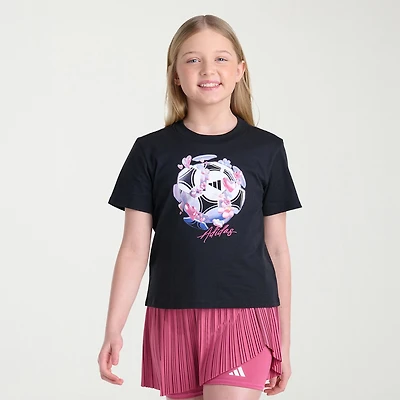 adidas Big Kid Girls Crew Neck Short Sleeve Regular Fit Graphic T-Shirt