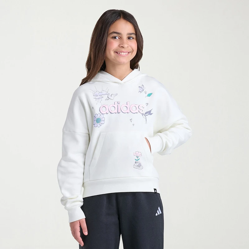 adidas Big Kid Girls Long Sleeve Active Plus Hoodie