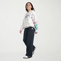 adidas Big Kid Girls Mid Rise Wide Leg Regular Fit Fleece Pull-On Pant