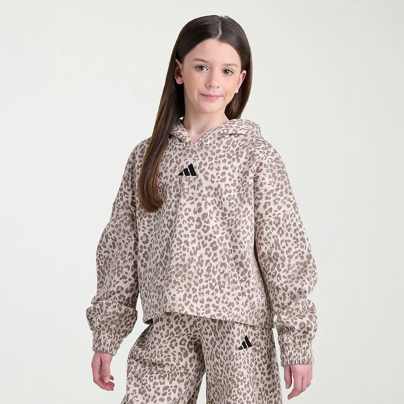 adidas Big Kid Girls Long Sleeve Fleece Active Hoodie