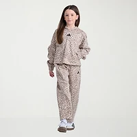 adidas Big Kid Girls Mid Rise Straight Loose Fit Fleece Pull-On Pant