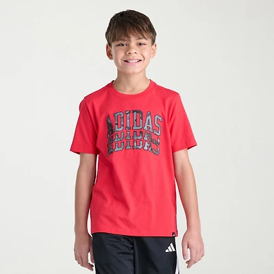 adidas Big Kid Boys Crew Neck Short Sleeve Regular Fit Graphic T-Shirt