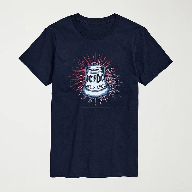 Novelty Mens Crew Neck Short Sleeve Regular Fit AC/DC Graphic T-Shirt