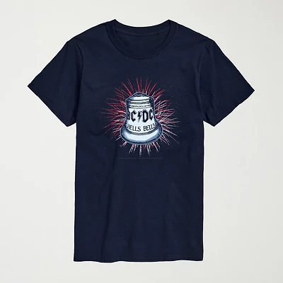Novelty Mens Crew Neck Short Sleeve Regular Fit AC/DC Graphic T-Shirt