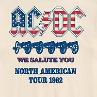 Novelty Mens Crew Neck Short Sleeve Regular Fit AC/DC Graphic T-Shirt