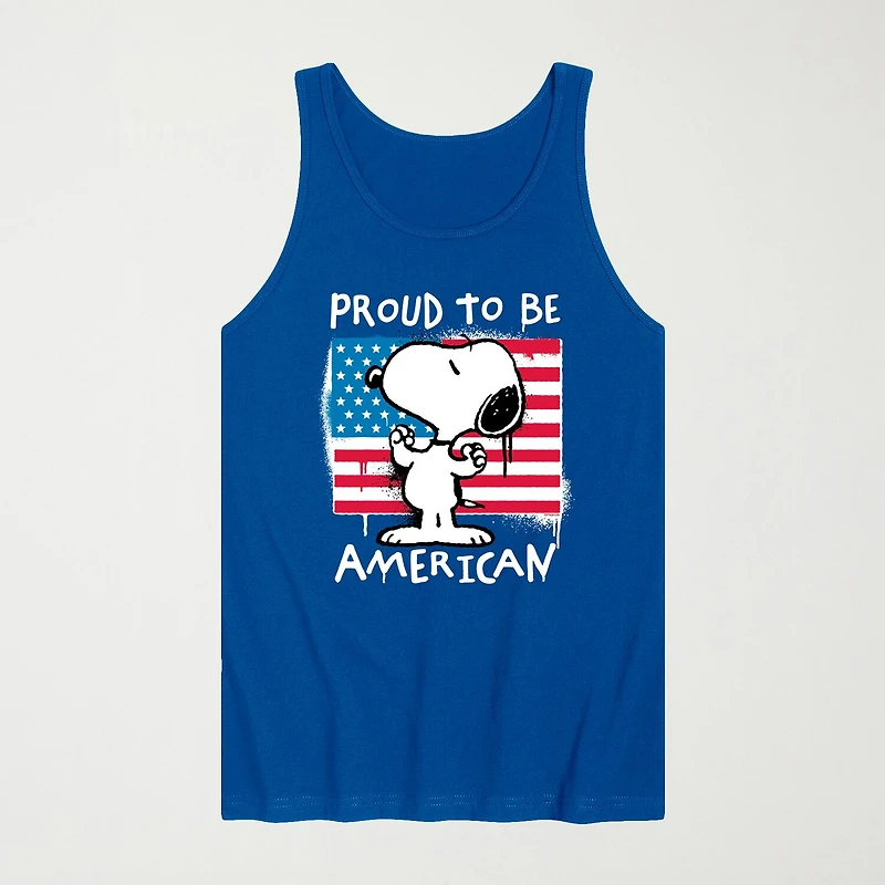 Novelty Mens Crew Neck Sleeveless Peanuts Snoopy Tank Top