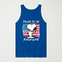 Novelty Mens Crew Neck Sleeveless Peanuts Snoopy Tank Top