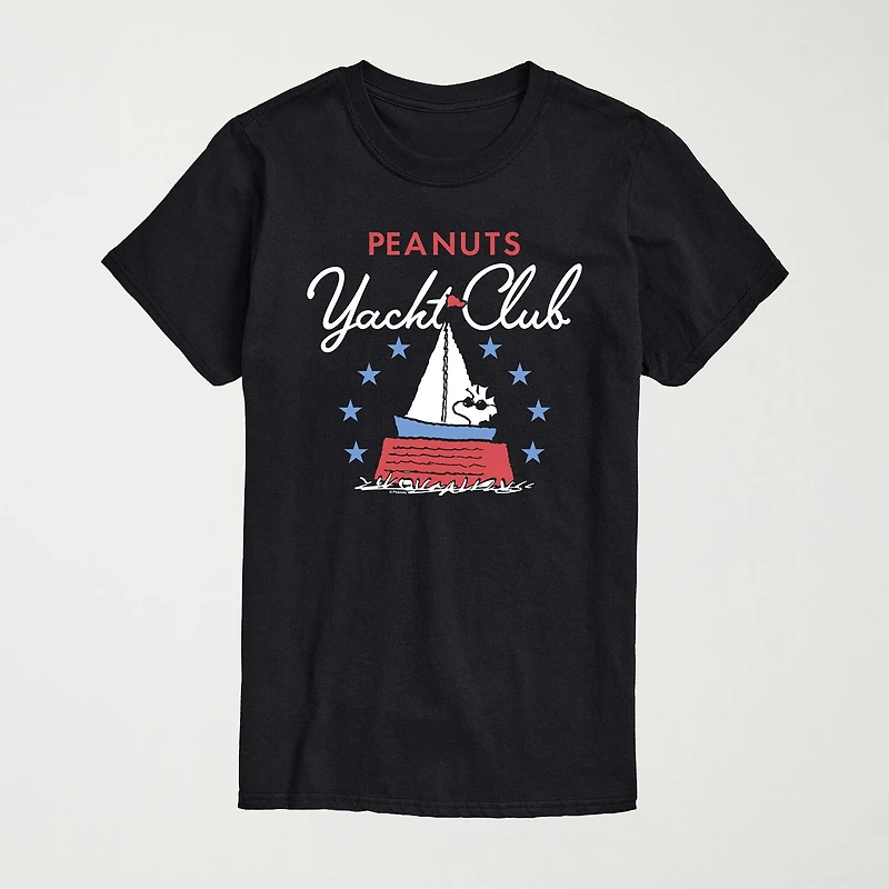 Novelty Mens Crew Neck Short Sleeve Regular Fit Peanuts Graphic T-Shirt