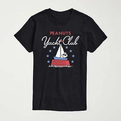 Novelty Mens Crew Neck Short Sleeve Regular Fit Peanuts Graphic T-Shirt