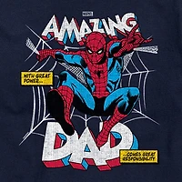 Novelty Mens Crew Neck Short Sleeve Regular Fit Spiderman Graphic T-Shirt