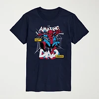 Novelty Mens Crew Neck Short Sleeve Regular Fit Spiderman Graphic T-Shirt