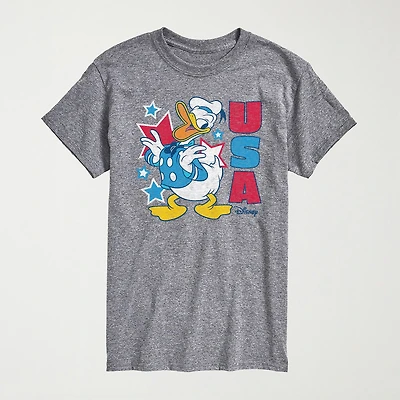 Novelty Mens Crew Neck Short Sleeve Regular Fit Donald Duck Graphic T-Shirt