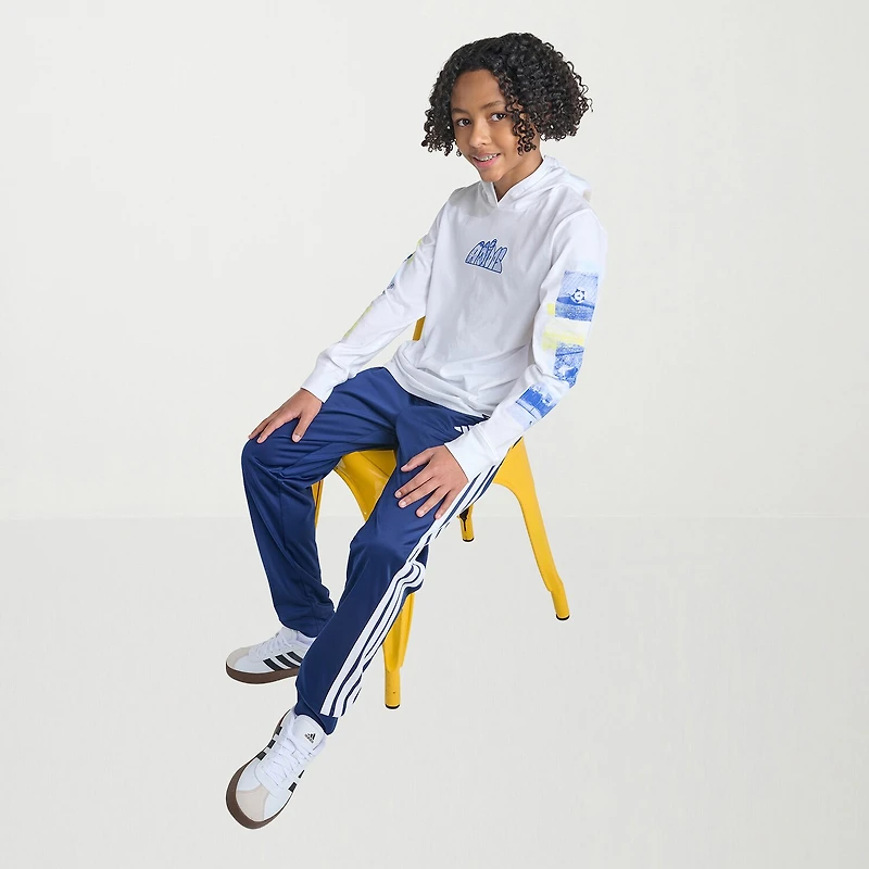 adidas Big Kid Boys Hooded Long Sleeve Regular Fit Graphic T-Shirt