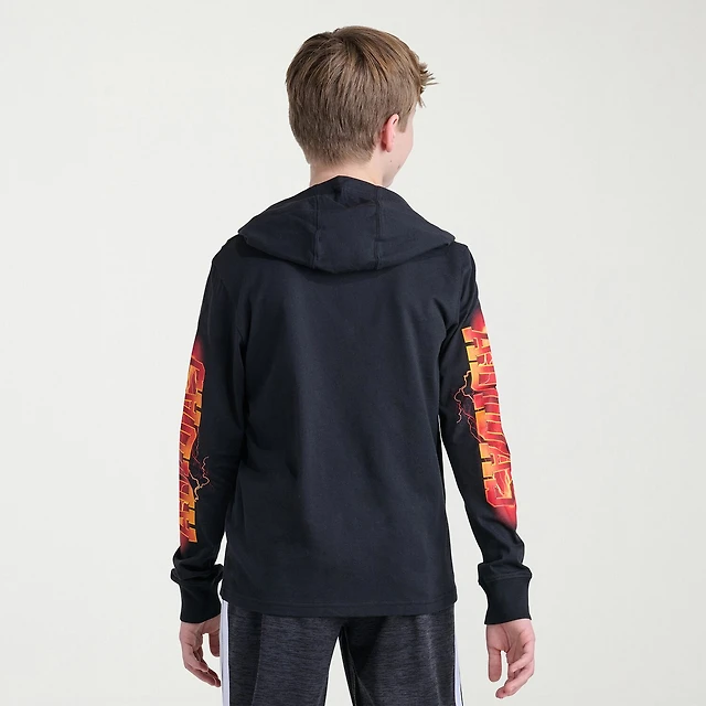 adidas Big Kid Boys Hooded Long Sleeve Regular Fit Graphic T-Shirt