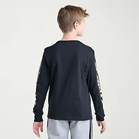 adidas Big Kid Boys Crew Neck Long Sleeve Regular Fit Graphic T-Shirt