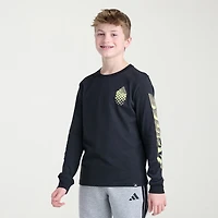 adidas Big Kid Boys Crew Neck Long Sleeve Regular Fit Graphic T-Shirt