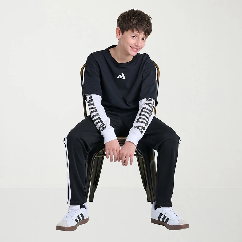 adidas Big Kid Boys Crew Neck Long Sleeve Regular Fit Graphic T-Shirt