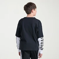 adidas Big Kid Boys Crew Neck Long Sleeve Regular Fit Graphic T-Shirt