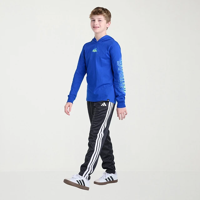 adidas Big Kid Boys Hooded Long Sleeve Regular Fit Graphic T-Shirt