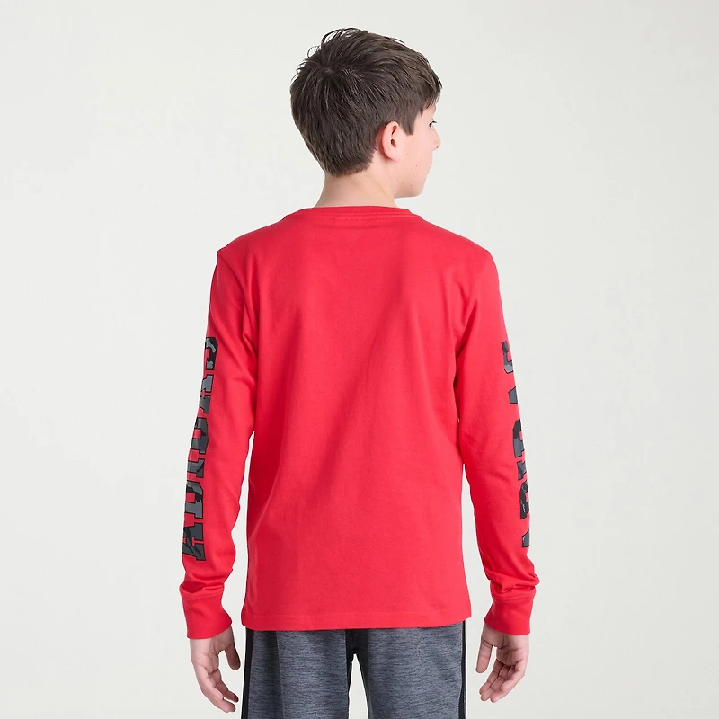 adidas Big Kid Boys Crew Neck Long Sleeve Regular Fit Graphic T-Shirt