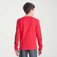 adidas Big Kid Boys Crew Neck Long Sleeve Regular Fit Graphic T-Shirt
