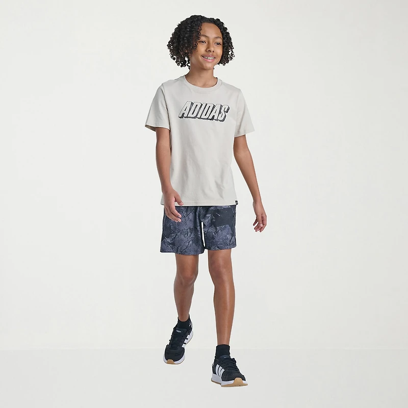 adidas Big Kid Boys Crew Neck Short Sleeve Regular Fit Graphic T-Shirt
