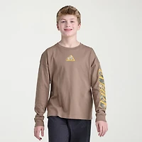 adidas Big Kid Boys Crew Neck Long Sleeve Regular Fit Graphic T-Shirt