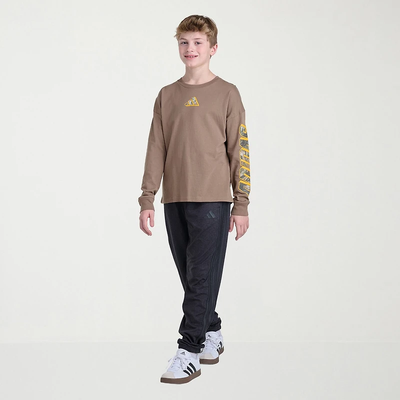 adidas Big Kid Boys Crew Neck Long Sleeve Regular Fit Graphic T-Shirt