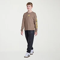 adidas Big Kid Boys Crew Neck Long Sleeve Regular Fit Graphic T-Shirt