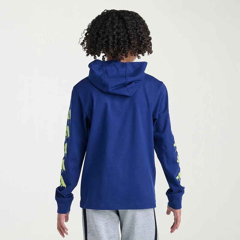 adidas Big Kid Boys Hooded Long Sleeve Regular Fit Graphic T-Shirt
