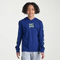 adidas Big Kid Boys Hooded Long Sleeve Regular Fit Graphic T-Shirt